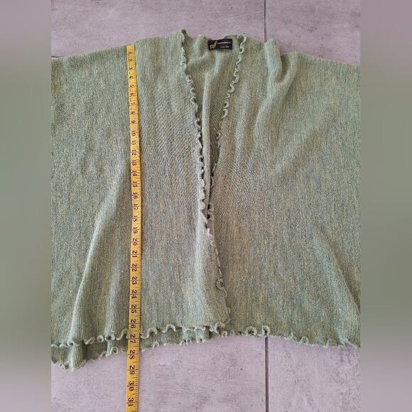 ALPACA GREEN OVERSIZE PONCHO - Picture 4 of 4